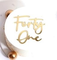 Q042 Gold Acrylic Forty One Cake Topper, 41 Birthday Toppers, Dirty 41st Anniversary Party, Cheers t