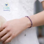 [SG Seller] Natural Gemstone Bracelet, Adjustable size 16cm to 19cm (4mm Stones with 925 Sterling Si