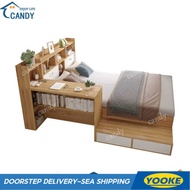 YOOK Bed Frame Tatami Bed Cabinet Integrated Custom-made Solid Wood Bed Desk Combination Multifuncti