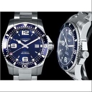 浪琴 LONGINES 黑水鬼 藍水鬼41mm 黑色面盤 時尚腕錶 浪琴男士手錶 休閒手錶 剛帶手錶 實拍