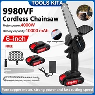 6 Inch Chainsaw Cordless 9980VF Electric Li-ion Battery Mini Chainsaw Cutter Portable Wood Cutter Ge