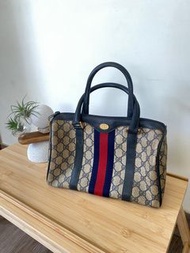 義大利製Gucci GG logo老花古董真品手提包托特包