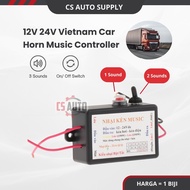 12V 24V 3 Sounds Tone Adjustable Musical Horn Frequency Sound Controller Hon Vietnam 3 Suara Lorry T