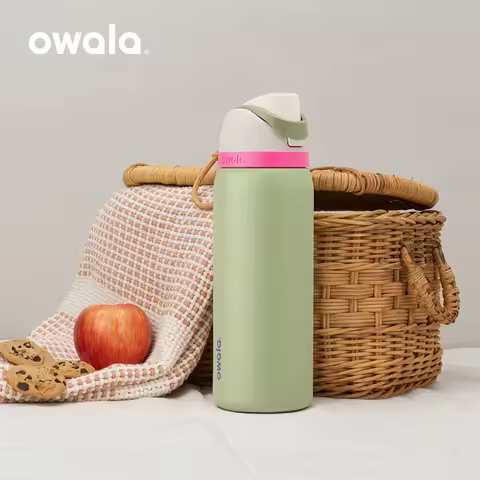 Owala Freesip insulated cup, straw, stainless steel insulated water cup, large capacity portable out