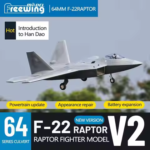Freewing 64mm F-22 Raptor V2 Entry level Version 4-Channel Brushless Simulation Model Remote Control