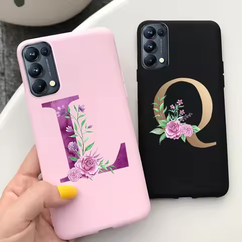 For Oppo Find X3 Lite Case CPH2145 Cute Letters Soft Silicone Phone Back Cover For Oppo Find X 3 Lit