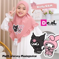 Kuromi Shelly KRM Children's Hijab Instant Hijab with Jersey Strap Ruffles Madagascar Nayla Hija'b T