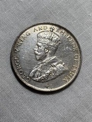 1920年 英皇喬治五世 印度 50仙銀幣 有原光