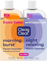 Bộ 2 Sữa rửa mặt không dầu Clean & Clear có mùi cam chanh Morning Burst và Night Relaxing 16 oz (480