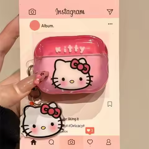 For AirPods Pro 3 4 2 Pro2 Pro3 Earphone Case 3D Sanrio Hello Kitty Kuromi Silicone Protective Headp