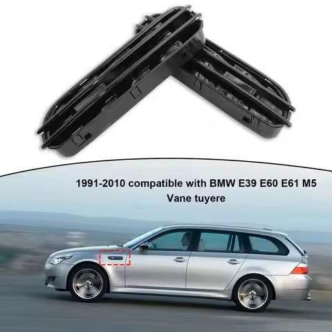 2Pcs Side Fender Air Flow Vent Grill Gloss Black Side Fender Vent Grill Modified Parts for BMW 5 Ser