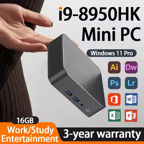 New Mini PC Windows 11 Pro Core i9 8950HK i3 6100U 16GB DDR4 1TB SSD WIFI6 BT5.2 4K HD Mini Gaming P