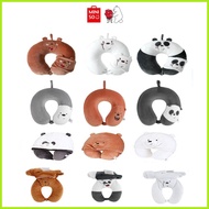 ◆ ✗ ☋ Miniso We Bare Bears U shaped Neck Pillow Travel Pillow Grizzly Panda Ice Bear