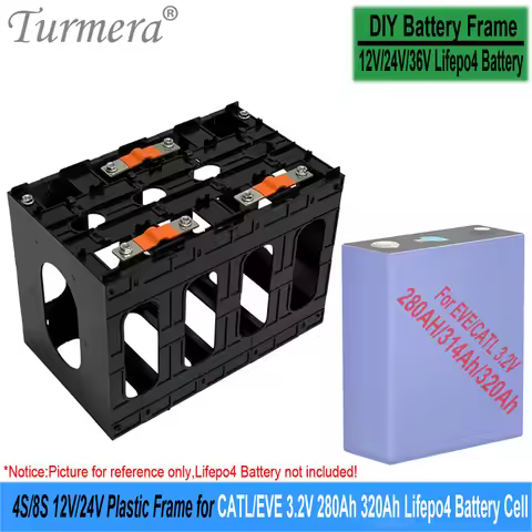 Turmera 12V 24V Battery Frame Flame-Retardant ABS PC Plastic Holder with Latches for CATL EVE 280Ah 