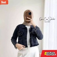 Hijaber jacket CROP JEANS JACKET FOR WOMEN GIRLS RAWIS JACKET DENIM JINS JACKET