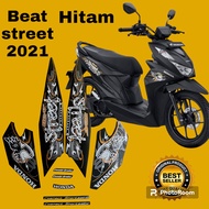 striping honda beat street 2021 hitam, lis body motor beat street 2021