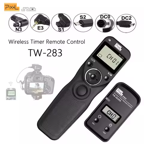 Pixel TW-283 Wireless Timer Remote Control Shutter Release (DC0 DC2 N3 E3 S1 S2) Cable For Canon Nik
