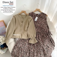 Diren Rinde set dress + cardy jumbo allsize busui premium  moela berlabel