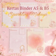 [Crayon Land] Loose Leaf/Paper Binder Contents A5 & B5 Aesthetics Sparkling Makeup 80gsm & 100gsm (1