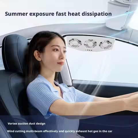Solar Fan Car Exhaust Fan 3-Head Cooling Fan USB Powered Car Interior Radiator Fan Ventilation Air P