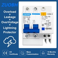DZ47LE RCBO with SPD Lightning Protection Residual Current Circuit Breaker with Surge Protector Smal