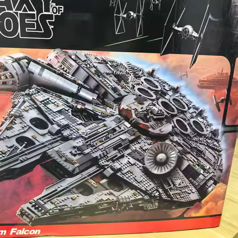 75192 IN Stock Large Millennium Ship MOC 7541pcs Falcon Building Blocks Bricks Compatible Toys For K