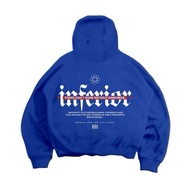 UNDEAD Oversized Boxy Hoodie for Men and Women, Thick Material 280-300Gsm INFERIOR Unisexbiru