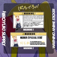 Sticker Warning Nijika Ijichi Bocchi The Rock Anime Warning JDM