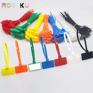 ROOOKU 100pcs Cable Tag Easy Mark Tag Labels Markers Mesh Wire Marker Colorful Tag