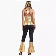 Women 70s Disco Costume 2 PCS Disco Outfit for Halloween Cosplay Party