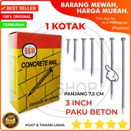 3 INCH CONCRETE WALL NAILS 1 BOX / 3 INCH WHITE WALL NAILS 7.5 CM CONCRETE NAIL 3" 7.5 CM 7.5CM SMAL