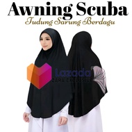 [Berdagu] Tudung Hitam Labuh Berdagu Moscrepe Awning Scuba/ Tudung Umrah / Handsock/ Niqab