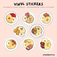 Favorite Silog Meals Waterproof Vinyl Sticker Waterproof Sticker paperotti.ig