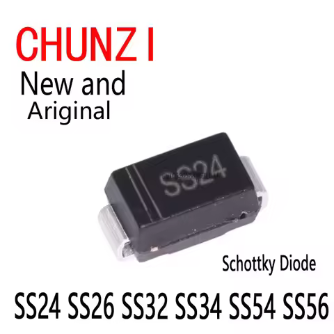 50pcs New and Original Schottky Diode SMB SMC SS32 SS34 SS54 SS56 SMD Diodes SS24 SS26 SS32 SS34 SS5