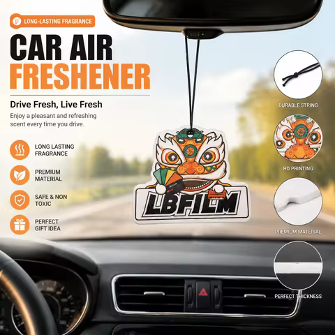 1/5/10pcs Lion Dance Car Air Freshener Hanging Ornament Rearview Mirror Car Perfume Long Lasting Fra