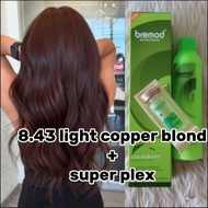 8.43 light copper hair color set with hydrox 6%9%12% and super plex 10ml