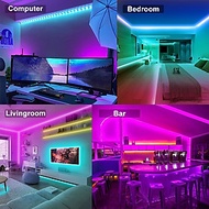 Đèn led trang trí phòng ngủ đèn nháy 16 triệu màu đèn dây led 5050 RGB có remote điều khiển - miếng 
