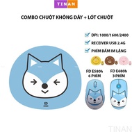 2.4G Wireless Mouse Combo & FD E580h/E680h Mouse Pad for Office, Study, 6 Number of Keys