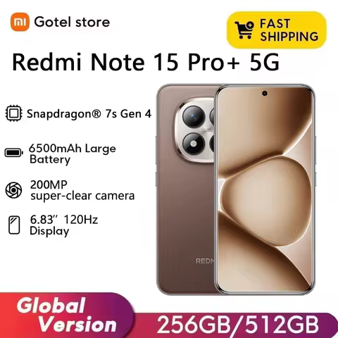 Xiaomi Redmi Note 15 Pro+ 5G Global Version Snapdragon® 7s Gen 4 6500mAh NFC 6.83" CrystalRes AMOLED
