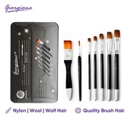 [express] Set of 8 premium tin box paint brushes Giorgione G-MX001