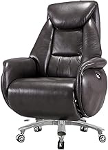 SMLZV Boss Chair, Cowhide Executive Office Chairs,160° Reclining Managerial Recliner with Comfortable Cushion, Electric Footrest, Adjustable Lifting Ergonomic Seat (Color : Gray)