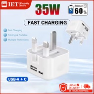 [SG]35W Dual Ports Fast Charger Travel Adapter USB Type C PD Quick Charger For Tablet Pad Android Ph