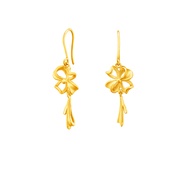 Citigems 999 Pure Gold Ribbon Floral Earrings