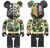  漫玩具 全新 Bearbrick 200% 超合金 Bape ABC Camo Shark 迷彩鯊魚