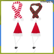 🎄🎅4pcs Set ng Sombrero at Scarf na Malambot, Kumportable, Pang-Pasko, Kasuotan para sa Alagang Hayop