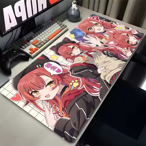 Kawaii Girl Mouse Pad VSPO Nekota Tsuna Rubber Large Mousepad XXL Padding Computer Keyboard Mat Anim