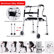 EmmAmy Foldable Elderly Walking Frame Adjustable Elderly walking stick Support Shower Chair
