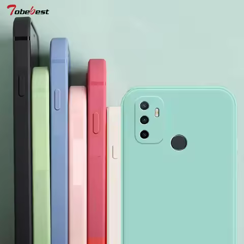 Square Frame Silicone Phone Case For OPPO A32 A53 A33 A5 A9 A8 2020 A72 A54 A55 A73 A83 Coque Soft M