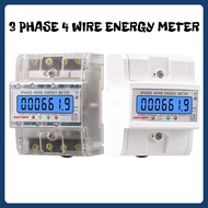 380V AC 3 Phase Electronic Watt Power Consumption Energy Meter Wattmeter kWh 100A