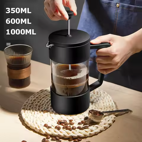 350/600/1000ML French Press Coffee Maker Pot Thickened Borosilicate Glass French Press Coffee Maker 